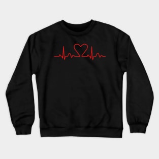 Lines of heart heart pulse electrocardiogram heart, couples in love, doctors Crewneck Sweatshirt